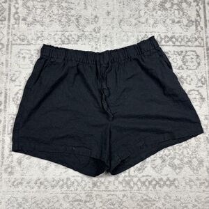 Ava & Viv Linen Blend Shorts Women's Black  Pull On Casual Shorts Size 1X